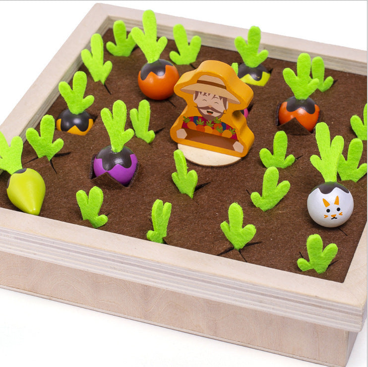 Wooden Toys New Vegetable Memory Game Radish Size Matching
