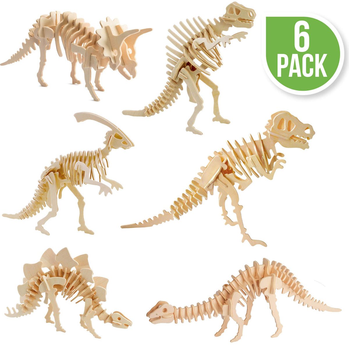 3D Wooden Dinosaurs Bundle Pack Puzzle