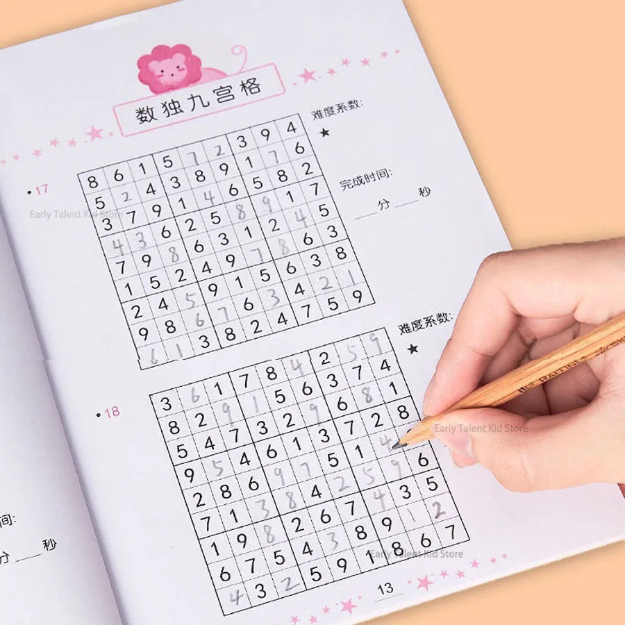 Sudoku Book for Beginners – Four, Six, Nine Grid Games, Logical Thinking Ladder Training Puzzle Toy for Elementary School Children