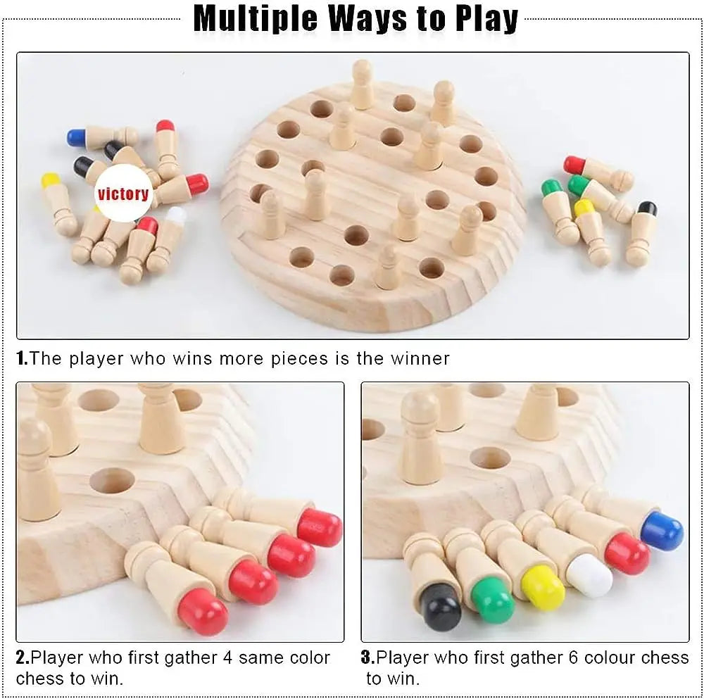 Wooden Memory Match Stick Chess Game – Montessori Learning Toy