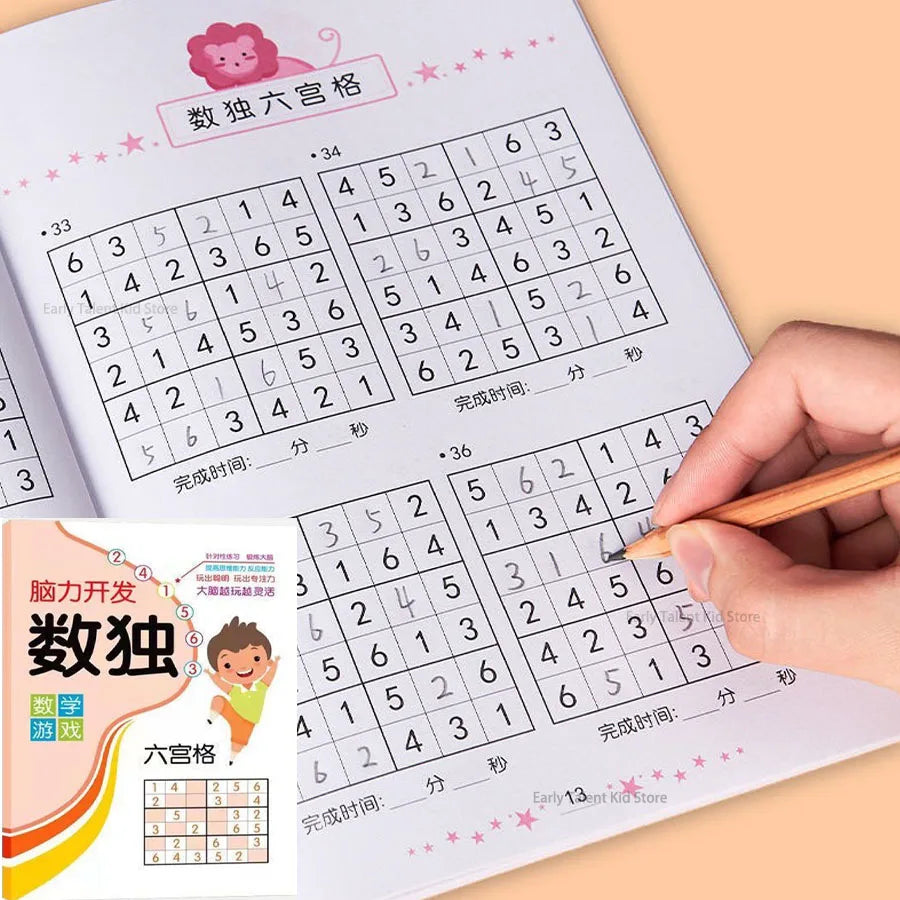 Sudoku Book for Beginners – Four, Six, Nine Grid Games, Logical Thinking Ladder Training Puzzle Toy for Elementary School Children