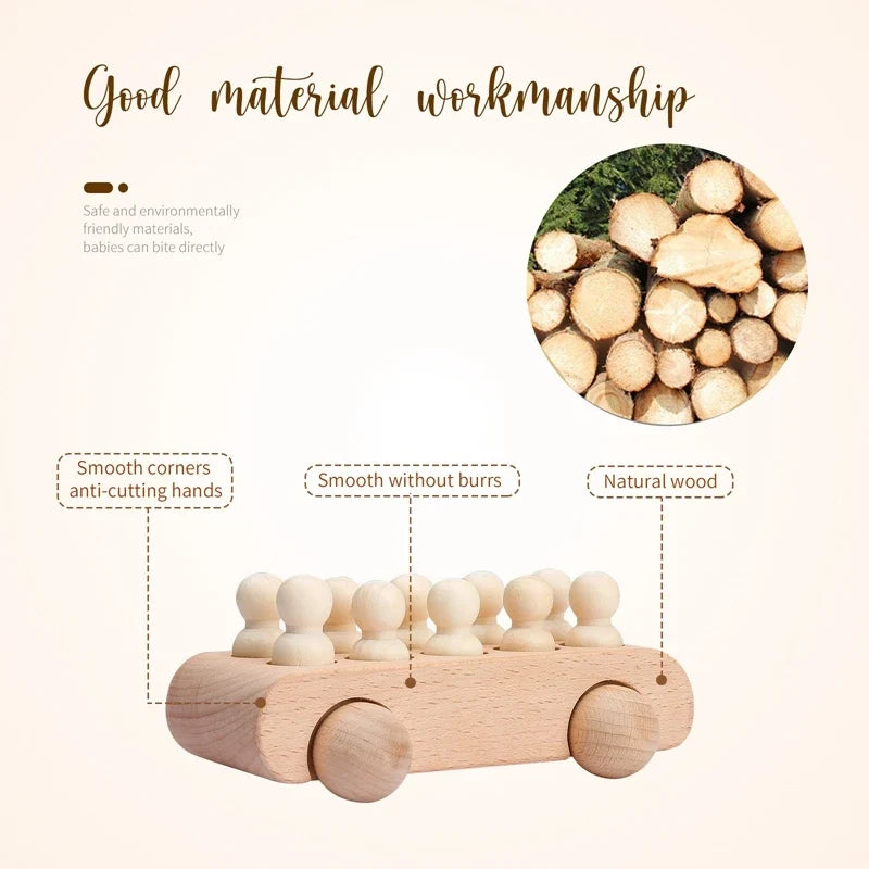 Wooden Montessori Train Learning Toy for Toddlers and Preschool Kids