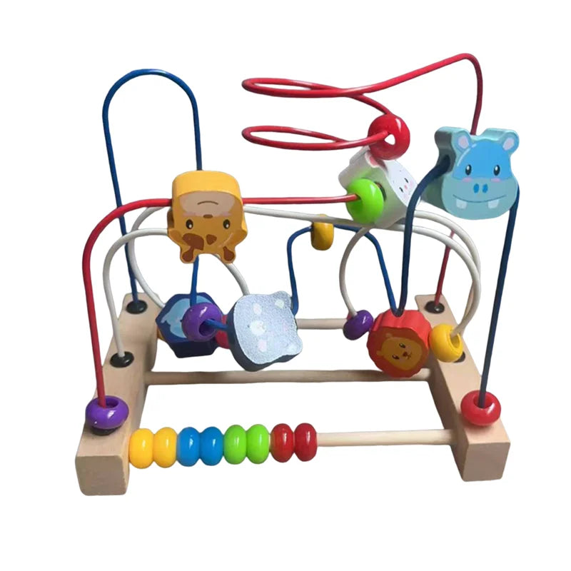 Colorful Wooden Roller Coaster Educational Circle Toy For Preschool Learning Bead Maze Toy Perfect Gift For Young Children
