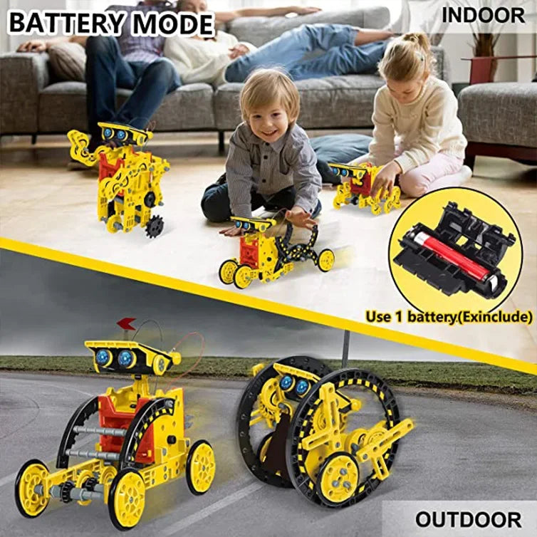 12-in-1 Solar Robot Science Kit - DIY Educational Building Toy, STEM Learning Tool for Kids