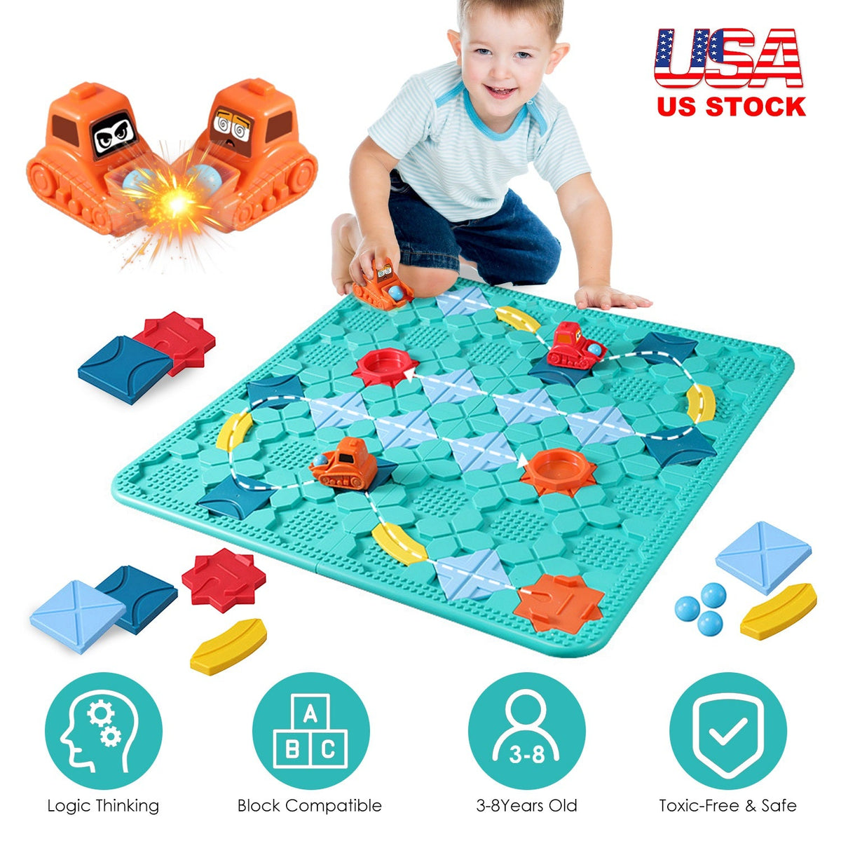 Kids Logical Road Builder Toy Brain Teasers Puzzles Montessori Toys Preschool Educational Learning Toys Puzzle STEM Board Game For 3-8 Years Old Boys