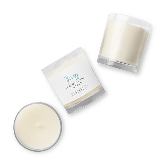Therapy is Always the Answer - Glass jar soy wax candle